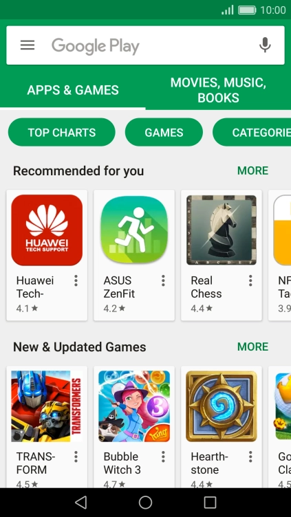 Press the search field. Press the search field.