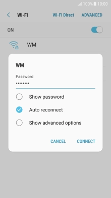 Key in the password for the Wi-Fi network and press CONNECT. Key in the password for the Wi-Fi network and press CONNECT.