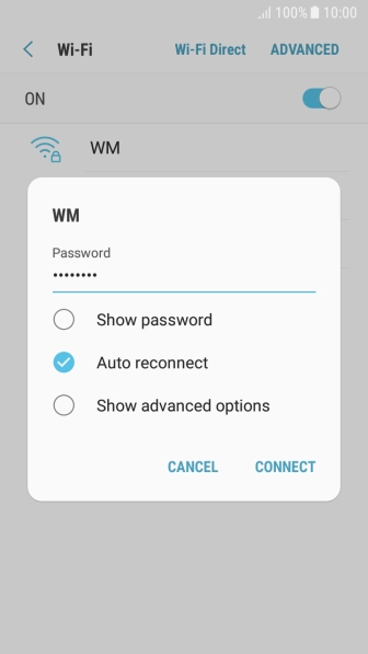 Key in the password for the Wi-Fi network and press CONNECT. Key in the password for the Wi-Fi network and press CONNECT.