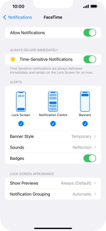 Press the indicator next to 