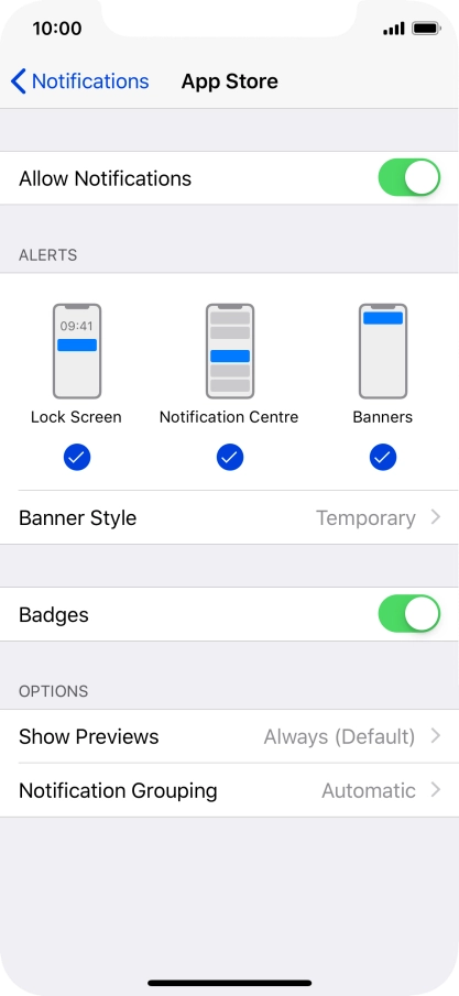 Press the indicator next to 