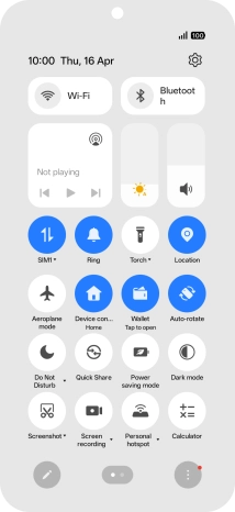 Press the settings icon. Press the settings icon.