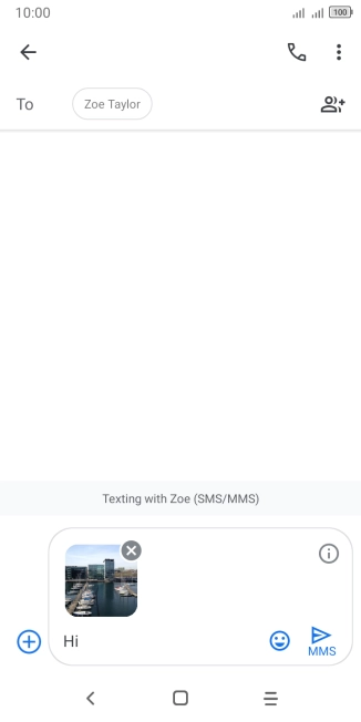 Press the send icon when you've finished your picture message.