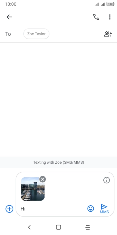 Press the send icon when you've finished your picture message.