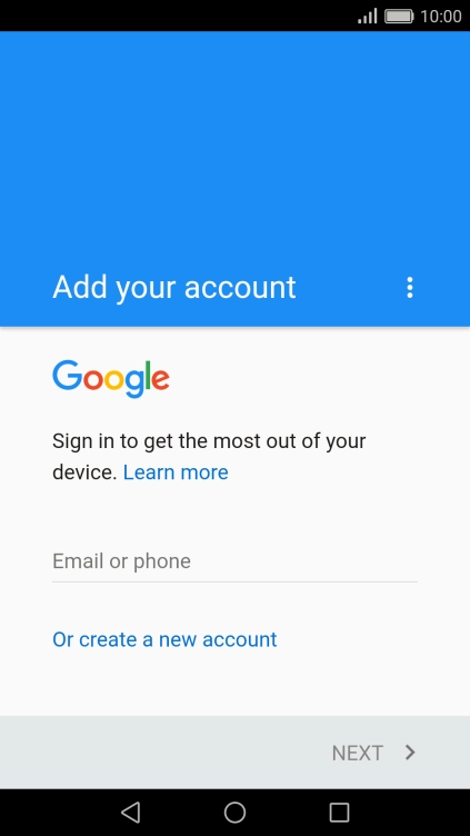 If you don t have a Google account, press Or create a new account and follow the instructions on the screen to create an account. If you don t have a Google account, press Or create a new account and follow the instructions on the screen to create an account.
