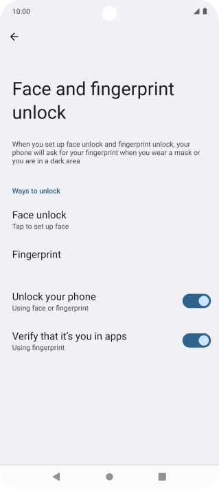 Press Fingerprint.