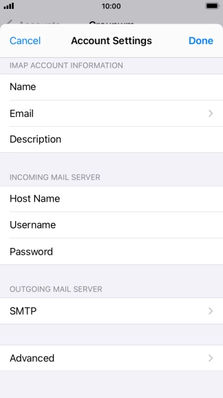Press SMTP.