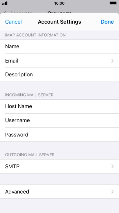Press SMTP.