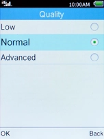 Select the required setting and press the Left selection key.