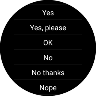 Press the required reply. Press the required reply.