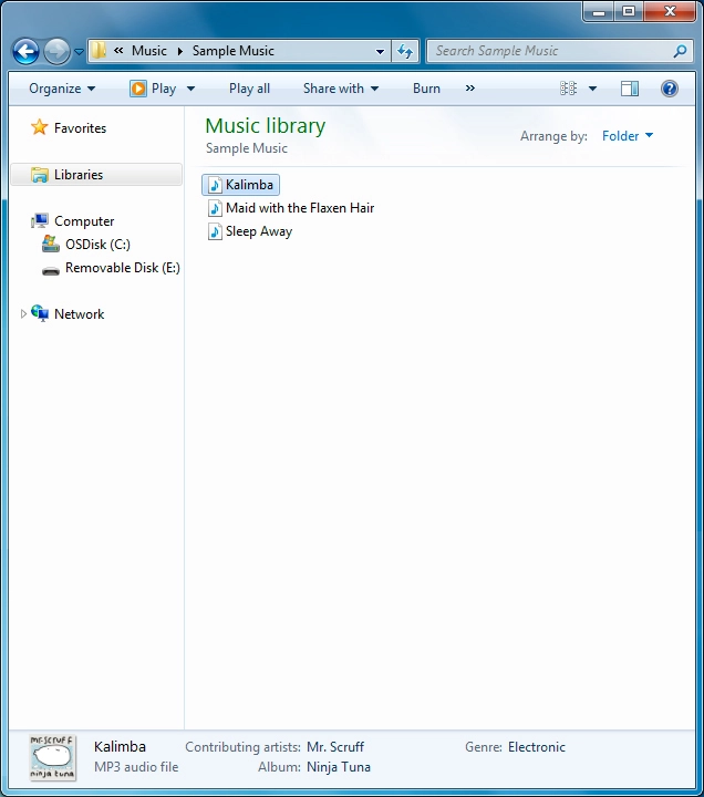 Highlight the required file and move or copy it to the required location.