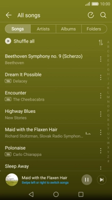 Press the song title. Press the song title.