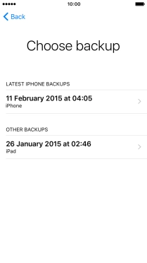 Press the required backup and your phone restores the contents of the selected backup. Follow the instructions on the screen to complete the activation.