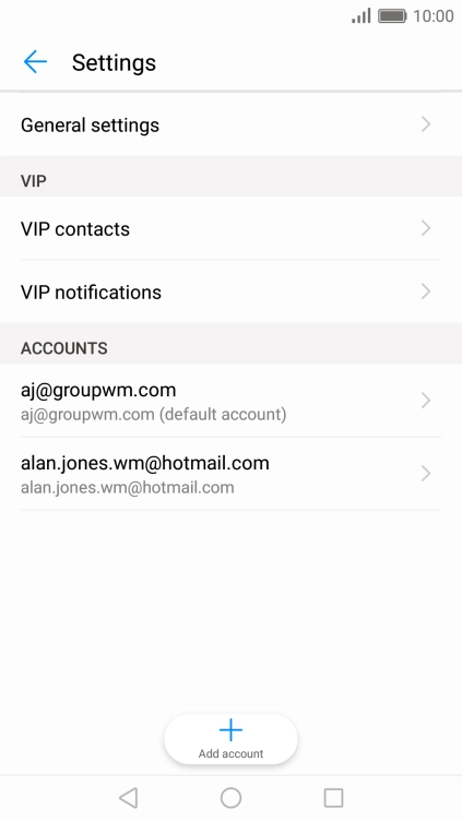 Press the required email account.