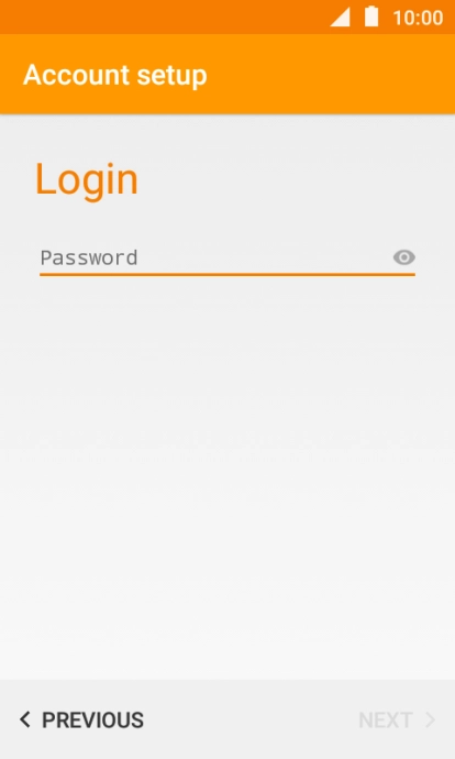 Press the text input field and key in the password for your email account.