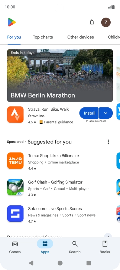 Press the profile icon. Press the profile icon.