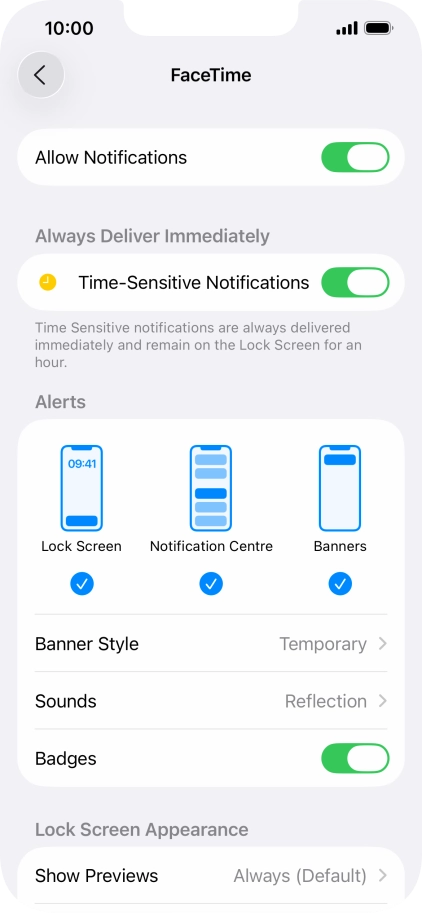 Press the indicator next to 