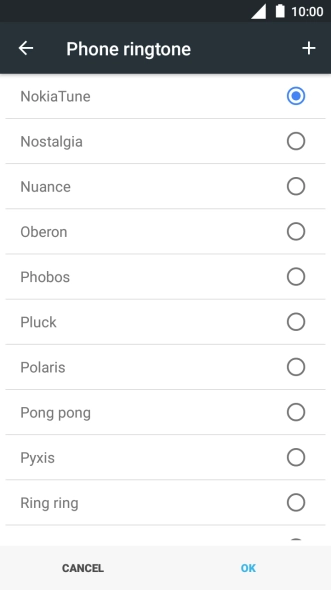Press the add ring tone icon and go to the required folder.