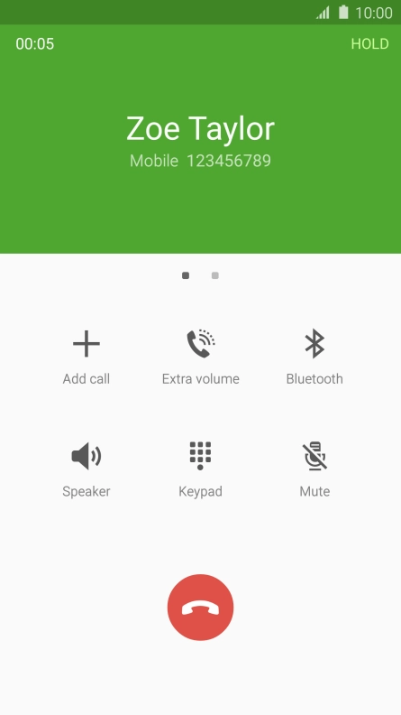 Press the end call icon.