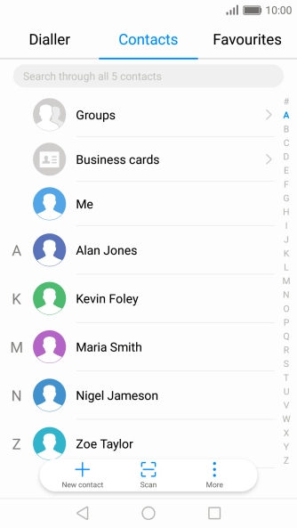 Press New contact. Press New contact.