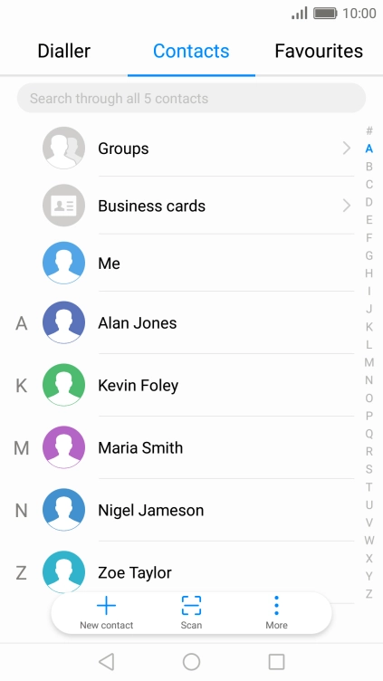 Press New contact. Press New contact.