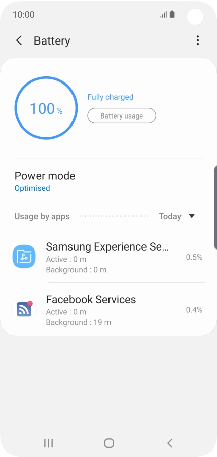 Press Power mode.