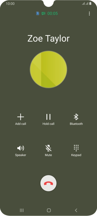 Press the end call icon. Press the end call icon.