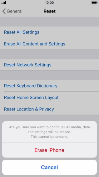 Press Erase iPhone.