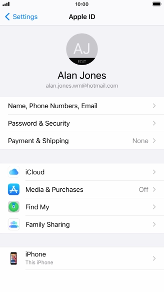 Press iCloud.