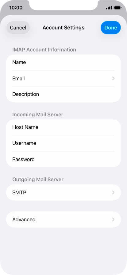 Press SMTP.