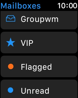 Press the required email account. Press the required email account.