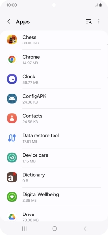 Press the required app. Press the required app.