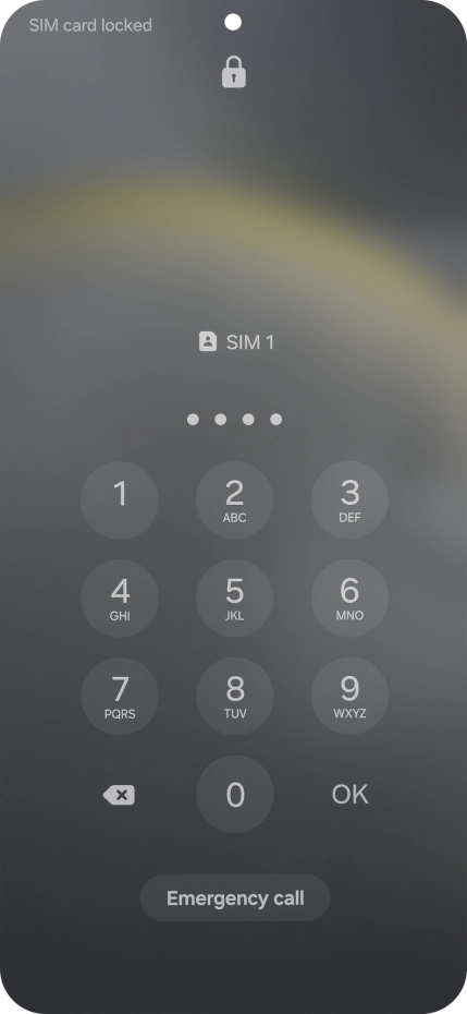 If your SIM is locked, key in your PIN and press OK. If your SIM is locked, key in your PIN and press OK.