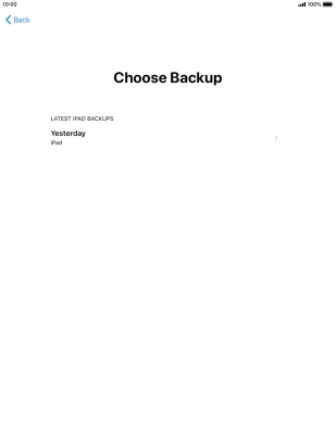 Press the required backup and your tablet restores the content of the selected backup. Subsequently, follow the instructions on the screen to set up your tablet and prepare it for use.