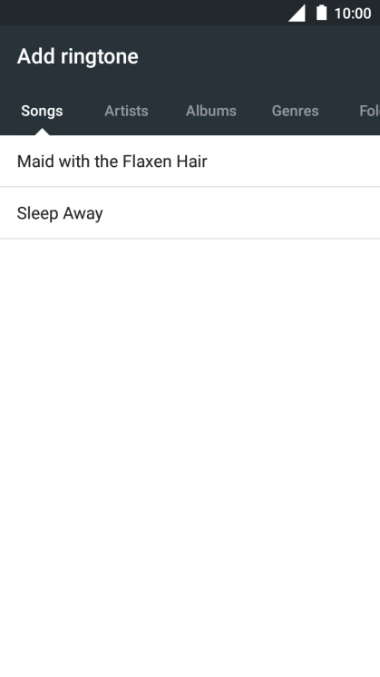 Press the required ring tones to hear them.
