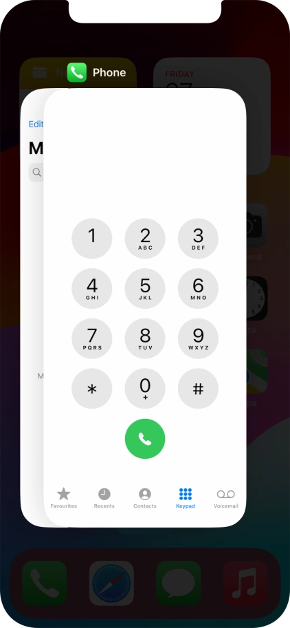 Slide upwards on the required application to end it.
