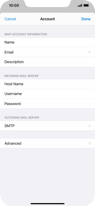 Press SMTP.