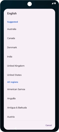 Press the required country.