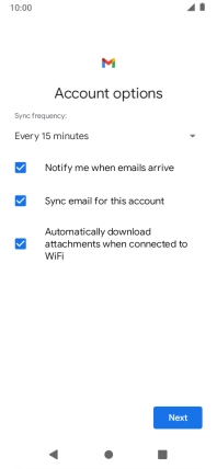 If this screen is displayed, you email account has been recognised and set up automatically. Follow the instructions on the screen to key in more information and finish setting up your email account.