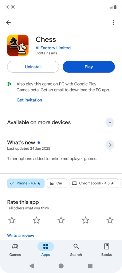 Press Uninstall.