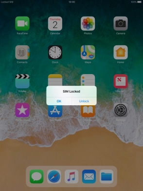 If your SIM is locked, press Unlock.