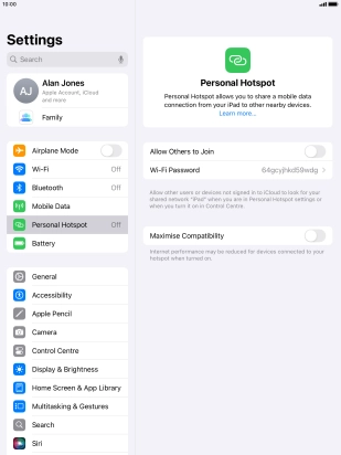 Press Wi-Fi Password and key in the required password. Press Wi-Fi Password and key in the required password.