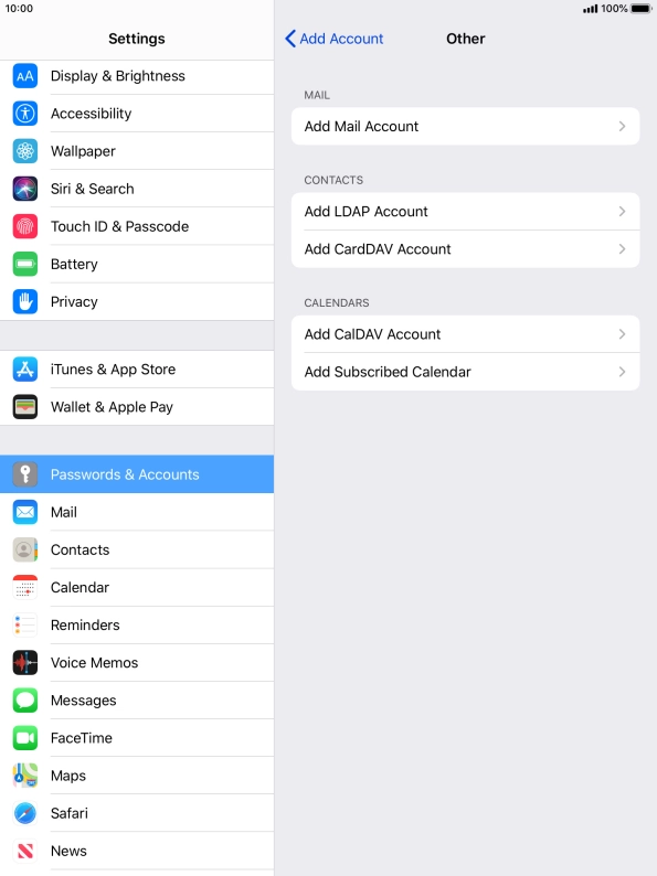 Press Add Mail Account.