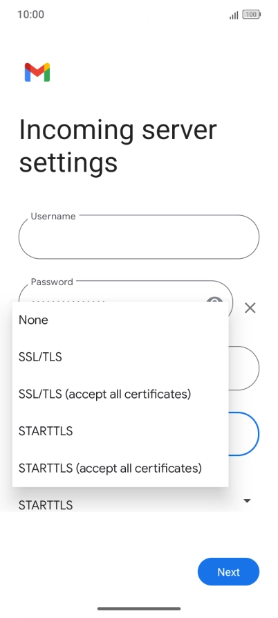 Press SSL/TLS.