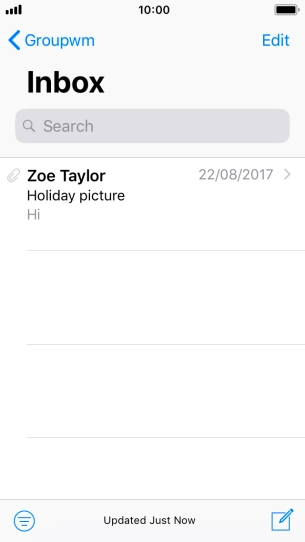 Press the new email message icon.