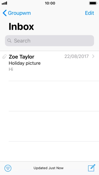 Press the new email message icon.