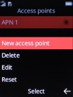 Select New access point. Select New access point.