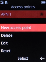 Select New access point. Select New access point.