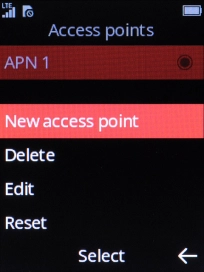 Select New access point. Select New access point.