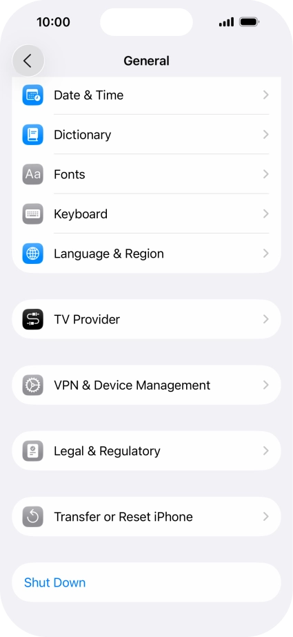 Press Transfer or Reset iPhone.